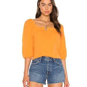 Sanctuary Dusk Square Neck Mango Sorbet Square Neck Top Large Cottagecore Pariie
